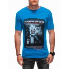 Men's printed t-shirt S1860 - blue