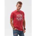 Men's printed t-shirt S1434 V-24D- red