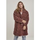 Dámsky kabát // Urban classics Ladies Oversized Sherpa Coat darkrose