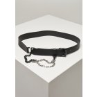 Dámsky opasok // Urban classics Imitation Leather Belt With Metal Chain black
