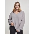 Dámsky sveter // Urban Classics Ladies Back Lace Up Sweater grey