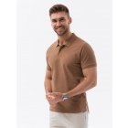 Men's pique knit polo shirt - light brown V23 S1374