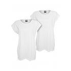 Urban Classics / Ladies Extended Shoulder Tee 2-Pack wht/wht