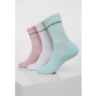 Ponožky // Urban classics Wording Socks 3-Pack mint/rose/white