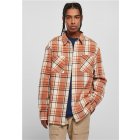Urban Classics / Long Oversized Checked Leaves Shirt softseagrass/red