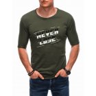 Men's printed t-shirt S1866- khaki