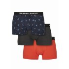 Pánske boxerky // Urban classics Boxer Shorts 3-Pack bird aop+ boxer orange + cha