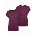 Urban Classics / Ladies Extended Shoulder Tee 2-Pack cherry/cherry