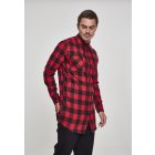 Pánska košeľa // Urban Classics Side-Zip Long Checked Flanell Shirt blk/red
