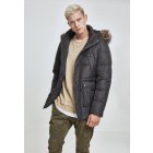 Pánska zimná bunda // Urban Classics Faux Fur Hooded Jacket black