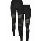 Urban Classics / Ladies Tech Mesh Leggings 2-Pack black+black
