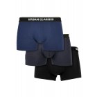 Pánske boxerky // Urban Classics / Organic Boxer Shorts 3-Pack darkblue+navy+bla