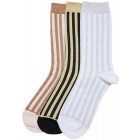 Ponožky // Urban Classics / Metallic Effect Stripe Socks 3-Pack black/whitesand/